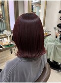 【兒玉】大人の艶ボルドーカラー×外ハネボブ