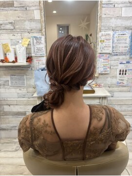 フゥカ 売市店(fuka) 【 トレンドヘアセット】編みおろしヘア × 結婚式ヘア 八戸