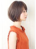 『rue京都』大人可愛い小顔ナチュラル前下がり丸みショートボブ