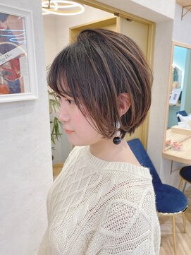 ロンドプランタン 恵比寿(Lond Printemps) 【Lond佐野】小顔スリークショートハイライトオリーブカラー