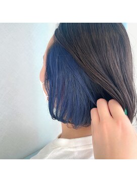 テクライズ 豊橋店(TECHRISE) ☆顎ラインボブ、ブルーカラー、インナーカラー☆10代20代30代