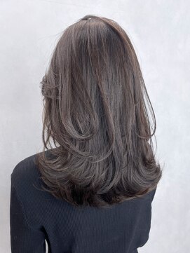 アイティーバイアルバム 八王子店(IT by ALBUM) ワンカールレイヤー_斜めバンググレージュカラー_ba440092