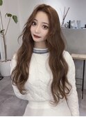 韓国アイドル風キューティーウェーブヘア/ミルクティーブラウン