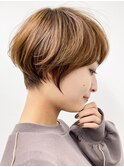 【長谷川】まろやかベージュ束感マッシュショート