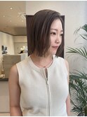 ショートボブ/切りっぱなし/透明感カラー