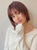 アンガーデン(Une GARDEN) フェイスレイヤー/レイヤーカット/レイヤーボブ/ピンクブラウン