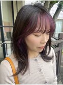 インナーカラー　ラベンダーピンク