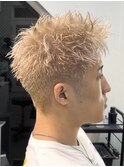 金髪×垢抜けスパイキーショート×ブリーチ短髪