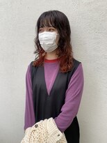 フェンヘアーアイス 中目黒(Fen.hair ici)&nbsp;20代30代大人可愛いロングウルフくせ毛風パーマアッシュブラウン