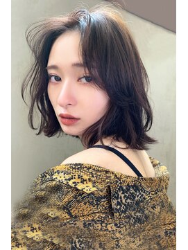 ブラン 栄(Blanc) 【Blanc】ボブ＿センターパート＿ニュアンスパーマ