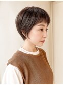 【50代のショート】ダークアッシュ＆柔らかラウンドシルエット