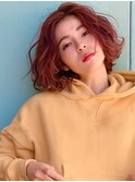 イメチェン/ホワイトブロンド/外ハネボブ/ワイドバング/表参道