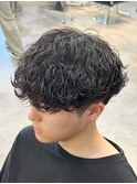 メンズ波巻きツイストスパイラルパーマツーブロック八王子
