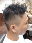 MEN’S HAIR/サーフカール/刈り上げセンターパート