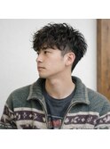 メンズツーブロック無造作ナチュラルパーマ20代 30代 40代 50代