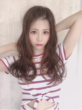 ヘアー アンド ビューティー ザ エフ 西尾店(Hair Beauty the F) 【the F 】ピンク系のインナーカラーが可愛い♪ゆる巻きヘア