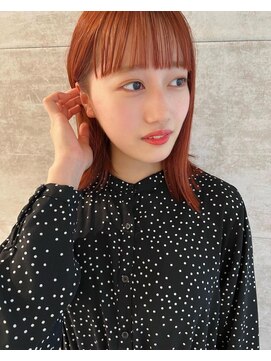 ダブ アオヤマ(DaB AOYAMA) オレンジブラウン 切りっぱなしミディ