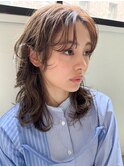 【パーマ】デジタルパーマ×ミディアムレイヤー×透明感ベージュ