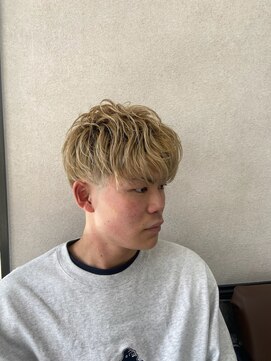 髪屋 メンズ無造作ハイトーン・MIXパーマ