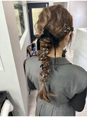 【un le pont梅田】あみおろしヘアセット×リボン