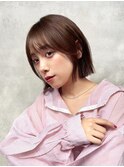 切りっぱなしボブ小顔ボブワンレンボブルフ暗髪サイドバング