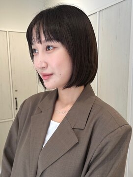 ガーデンヨコハマ(GARDEN YOKOHAMA) ミニボブ小顔似合わせカット韓国風マロンブラウンイメチェン前髪