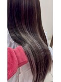 エクステンション/シルバー/パープル/ハイライト/長さだし
