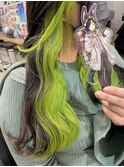 原神 ティナリ インナーカラー 黄緑 ブリーチ アニメカラー