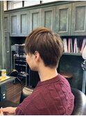 マット系爽やかショート/くすみベージュ/マロンベージュ