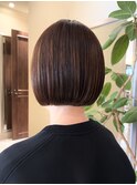 ★ぱつっとボブ/切りっぱなしボブ/細めハイライト/銀座30代40代