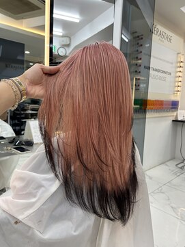 ラピス 渋谷本店(Lapis) エンドカラー/ピンクカラー/レイヤーカット/髪質改善