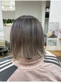 デザインカラー切りっぱなしボブ
