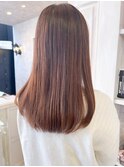 福山市美容室Caary髪質改善ストレート・ピンクブラウンカラー