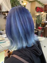 桃の木 ヘアー(桃の木 hair) アンブレラカラー×サファイアブルー