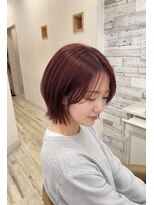 フゥカ 売市店(fuka)&nbsp;切りっぱなしボブ×ベリーピンクカラー