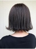 切りっぱなしボブ□アッシュグレージュ