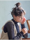 おだんごアレンジ_チェリーブラウンフェミニンロング_29225