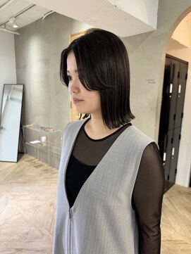 ローレン(LOREN) ミルクティーベージュぷつっとボブケアブリーチ 梅田