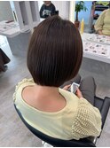 小顔見せショートベージュカラーブリーチしない透明感カラー