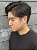 メンズマッシュセンターパートスパイラルパーマニュアンスパーマ