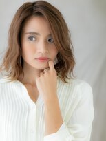 カバーヘア ブリス 志木南口駅前店(COVER HAIR bliss)&nbsp;エンドカラー細めハイライトかきあげボブパーマX志木20代30代