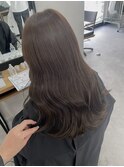 岡山美容室くすみベージュブリーチなし透明感カラー