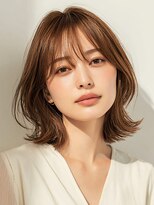 ヘアー ミッション 心斎橋店(hair Mission)&nbsp;ミディアムレイヤー/外ハネボブ/透明感ショコラグレージュ