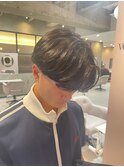 センターパート×ニュアンスパーマ