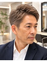 ルートヘア 辻堂店 50代メンズ明るい白髪染め♪ビジネスショート若見えヘア☆