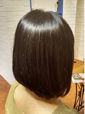 縮毛矯正＆デジタルパーマでさらさらの前下がりボブ