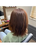 大人かわいいふんわり美髪オレンジブラウン【カミケン清明店】