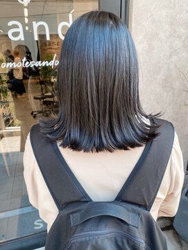 サンド 鹿児島中央(sand) 黒髪/グレーベージュ/レイヤーロング/前髪パーマ[鹿児島駅]