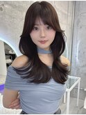 憧れ韓国くびれヘア/顔まわりカットレイヤーカット艶髪黒髪