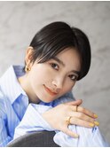 30代40代50代耳かけショート前髪なしハンサムショート白髪ぼかし